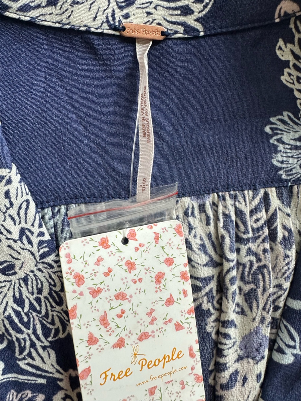 Free People Blue Hawaii Floral Collared Mini Dress - Picture 5 of 5